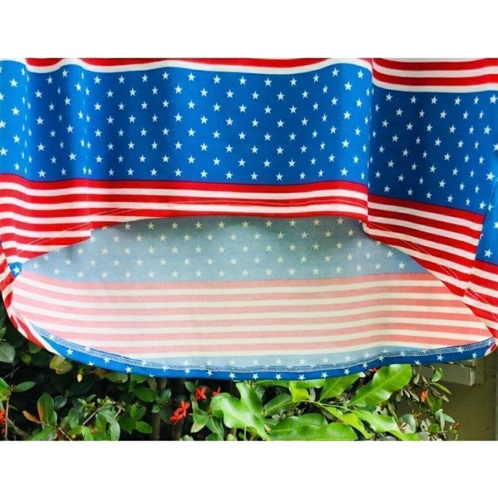 Lularoe Sz S Irma T-Shirt USA Flag Americana Patriotic Red Blue - Picture 3 of 8
